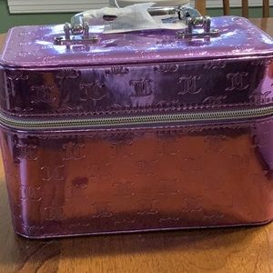 💗{Juicy Couture} Stunning Purple JC Embossed Travel Cosmetic Bag | Train Case!